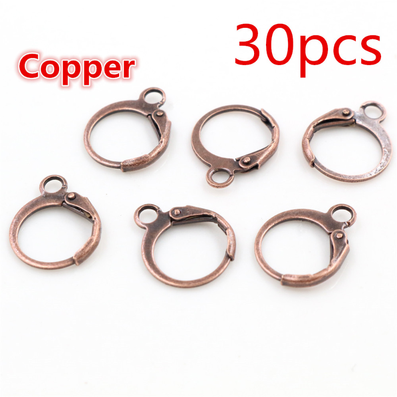 30-50 uds/lote de oro plata francés pendiente ganchos de alambre configuración Base aros pendientes para bricolajes artículos de fabricación de joyas al por mayor: Caqui