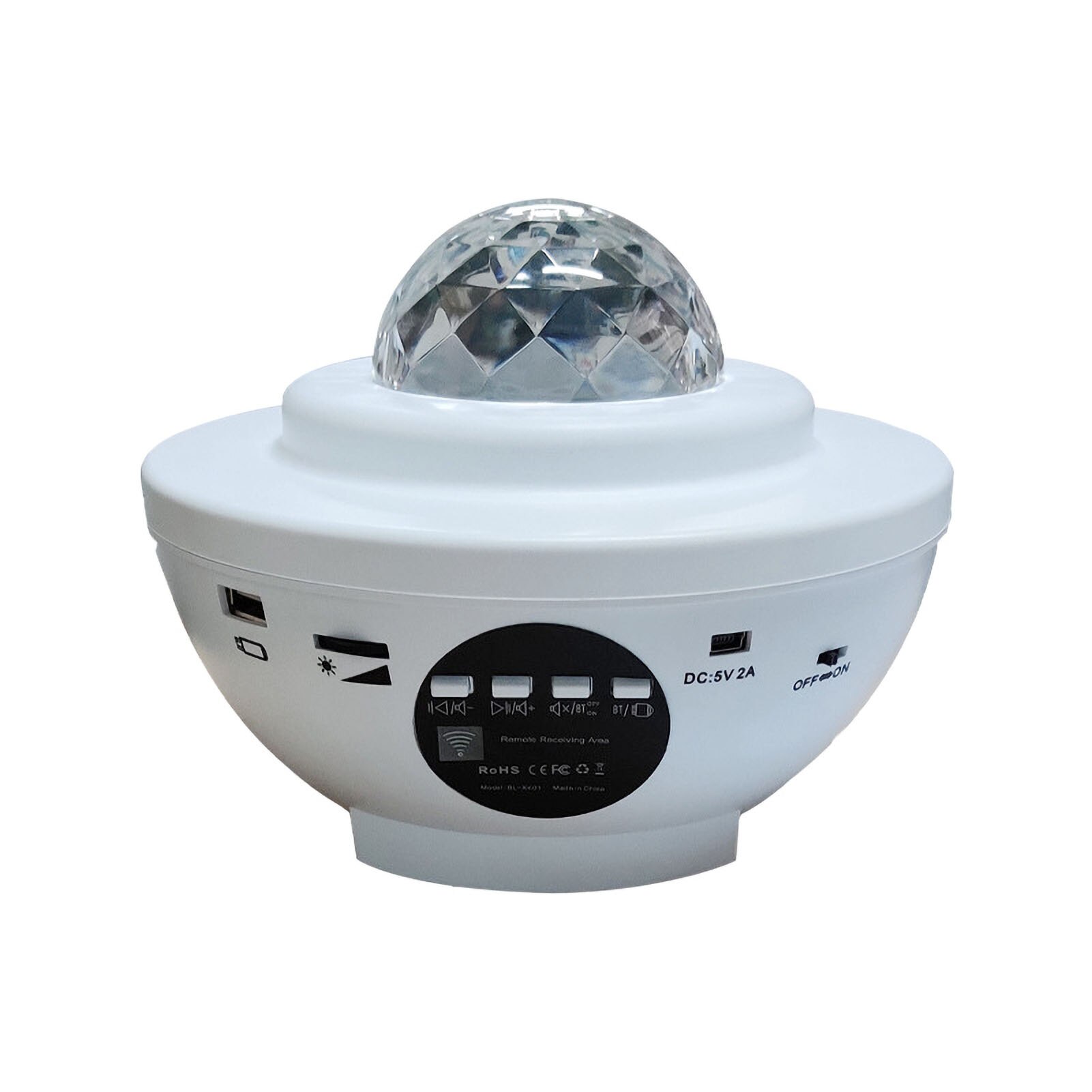 Usb Led Star Night Light Music Starry Water Wave Led Projector Licht Bluetooth Projector Sound-Activated Projector Licht Decor: WHITE