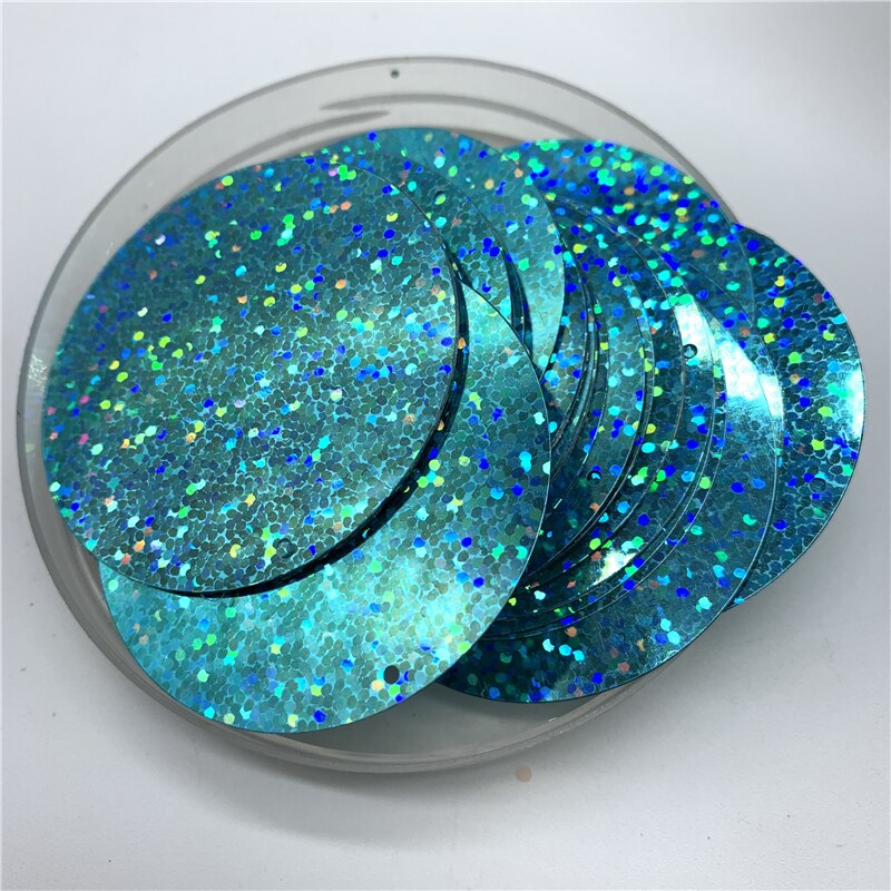 50 stuks 50mm PVC Platte Ronde losse Pailletten met 1 kant gat Pailetten naaien Wedding Craft Accessoires DIY Hanger sequinTrim: 03