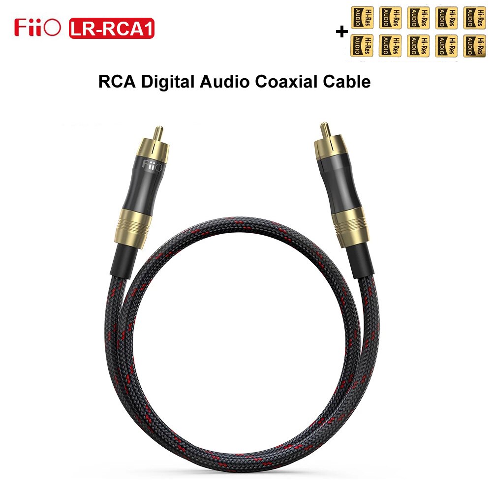 Fiio LR-RCA1 RCA Digital Audio Coaxial Cable 50cm Gold-plated matal RCA Plug for BTA30 K5 PRO LR RCA1