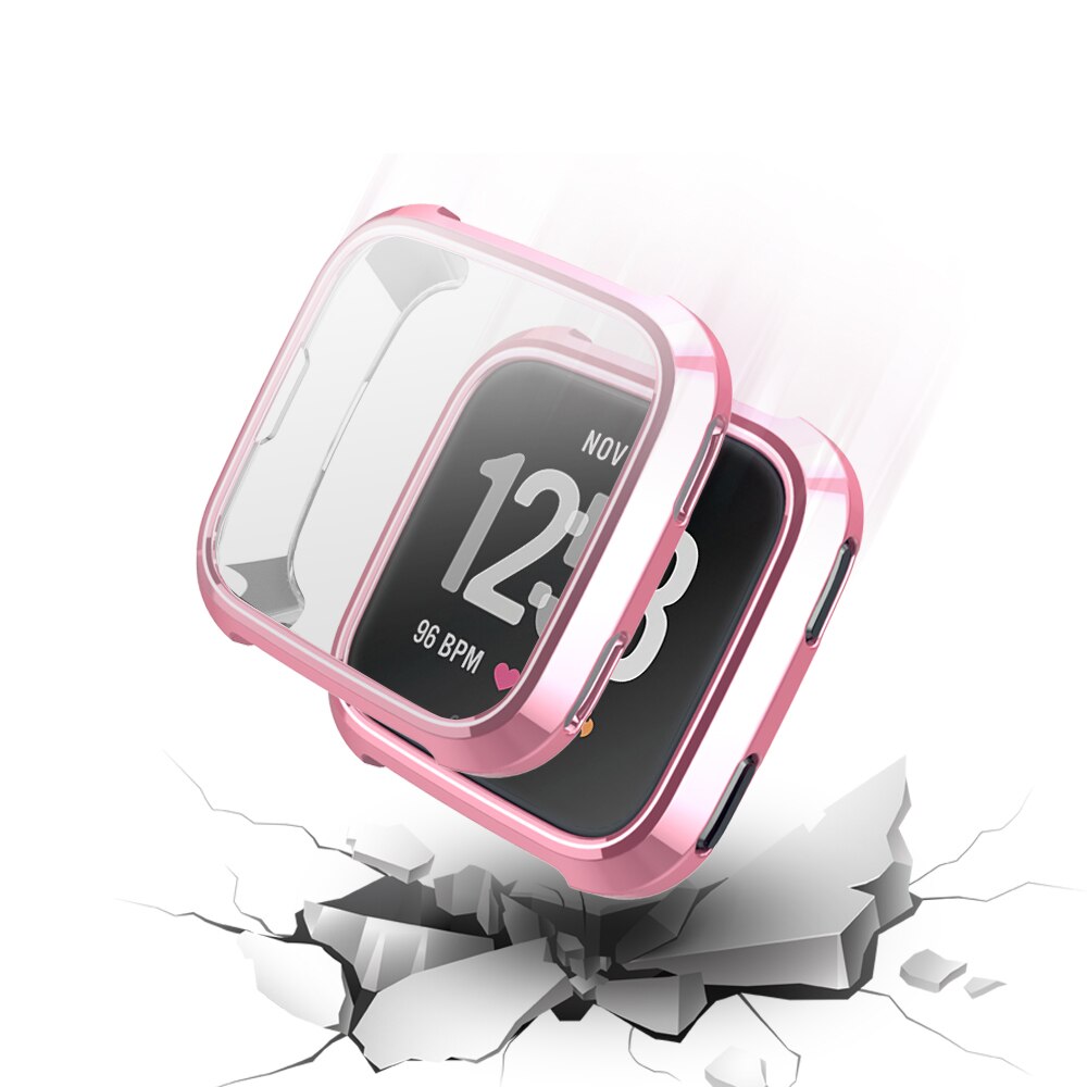 Pokrowiec na fitbit versa/Versa 2/Versa lite pasek na pasek zabezpieczenie ekranu Wszystko-włącznie ultra-cienka miękka ramka akcesoria robić zegarków