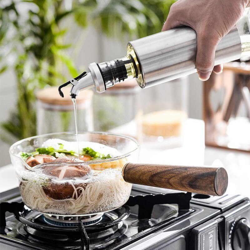 Soep Melk Pot Pan Glazen Koken Kleine Steelpan Met Houten Handvat Fornuis Gasfornuis Kookgerei Keuken Gereedschap