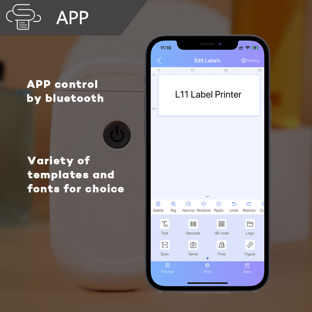 L11 Home handheld portable Bluetooth mini Color sticker heat - sensitive name hand ledger label collecting Label Printe