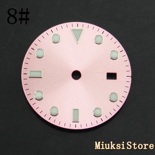 28.5mm sterile dial luminous watch dial fit ETA 2836 2824 Mingzhu DG2813/3804 Miyota 8205/8215/821A movement: 8