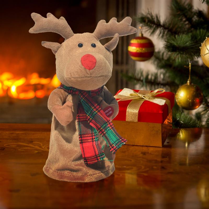 Elektrische Tanzen Elch Rentier Santa Claus Plüsch Puppe Mit Musik Haushalt Weihnachten Dekoration Weihnachten exquisit Elektrische