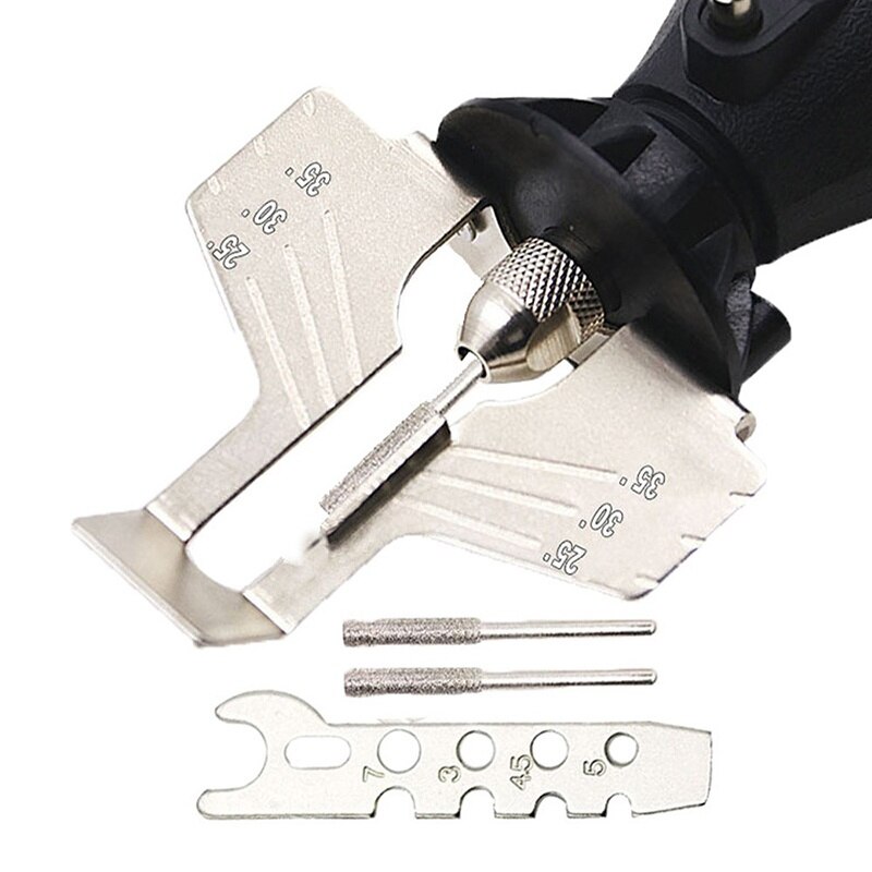 Chainsaw Sharpening Kit Rotary Sharpener Tool Chain Machine Kit Saw Blade Sharpener Guide Drill Adapter Head