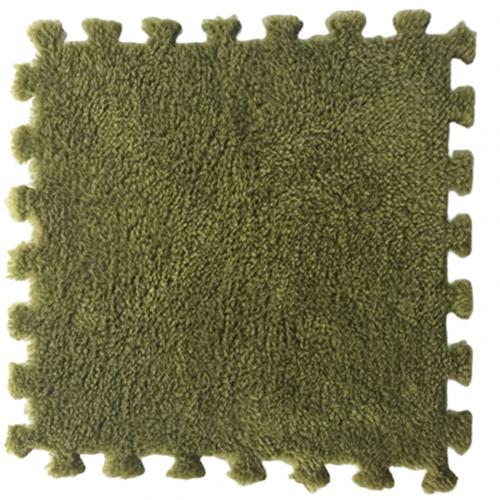 1pc 30*30cm eva skummåtte plys puslespil legemåtter skum shaggy fløjl tæppe dekorativt børneværelse til kravle legetøj 12- farver: Grøn