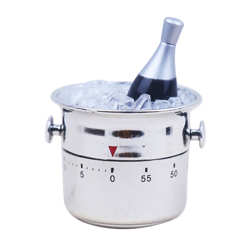 Household Bucket Shaped Kitchen Timer Kitchen Bell Plastic Mechanical Wind-Up Timer Time Reminder for Kitchen Supplies