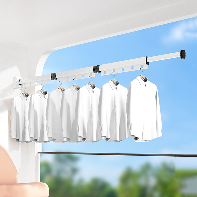 Ausziehbarer Kleiderbügel für den Innenbereich, einziehbarer Stoff-Wäscheständer, platzsparend, für Zuhause, Wäscheleine, Wandmontage, Kleiderständer