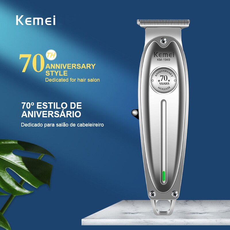 Cortadora de pelo Kemei para hombres, recortadora de pelo recargable, cortadora eléctrica de cualquier talla de Metal, máquina de corte de pelo, herramientas de salón