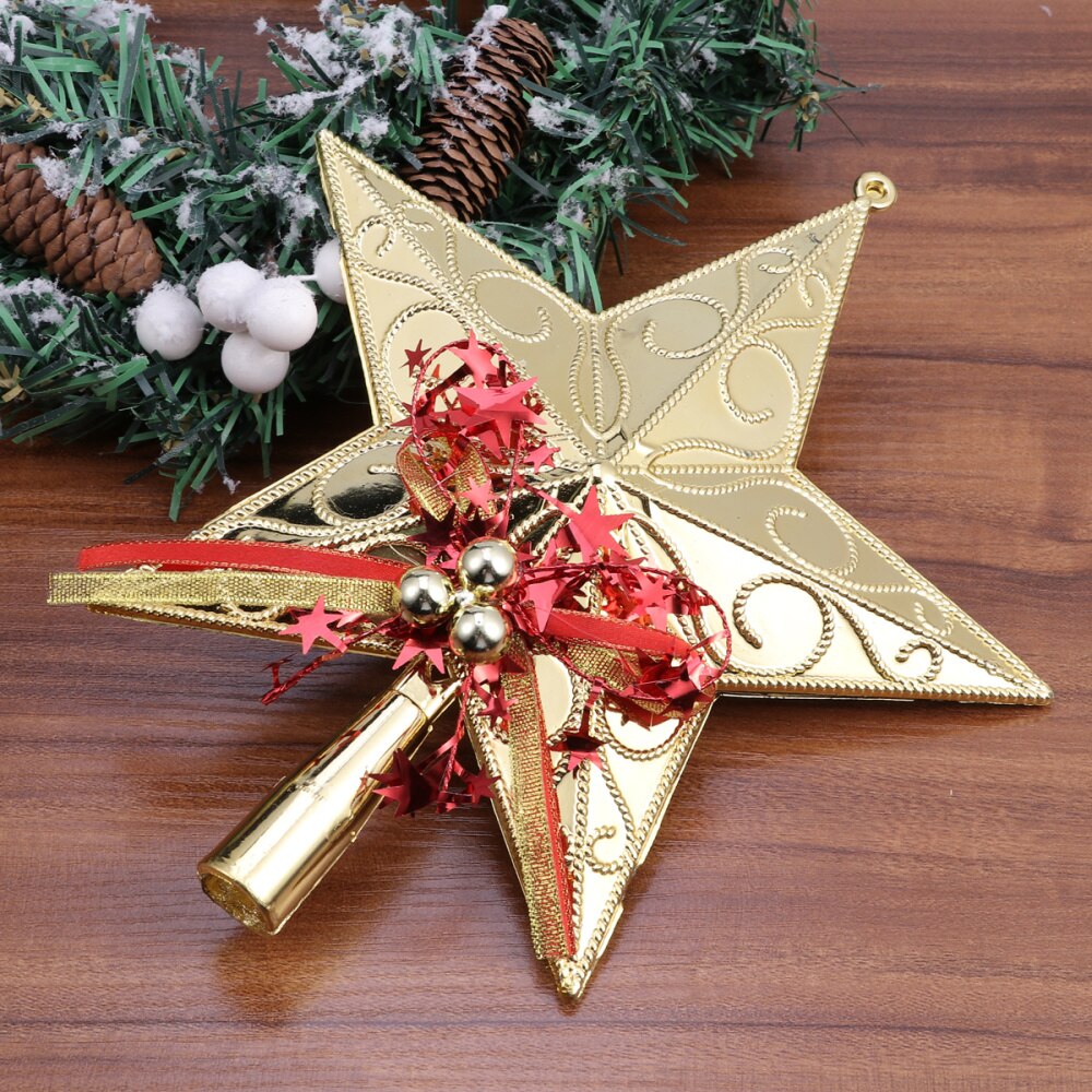 20cm kerstboomsterren als glimmende kerstboomversiering (goudkleurig): Gouden