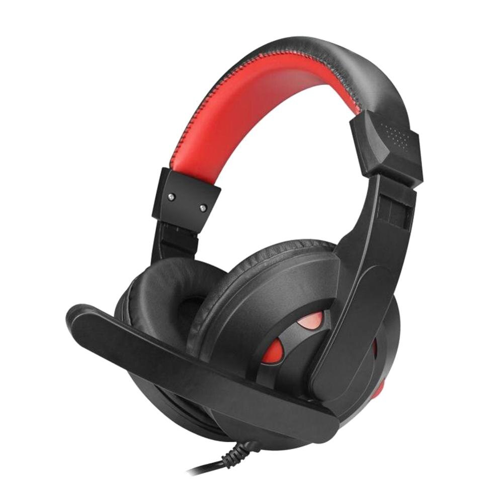 Gaming Headphone 3.5mm Wired Headset Stereo Deep Bass Over-Ear Headphone with Microphone for Laptop Tablet Gamer: No light