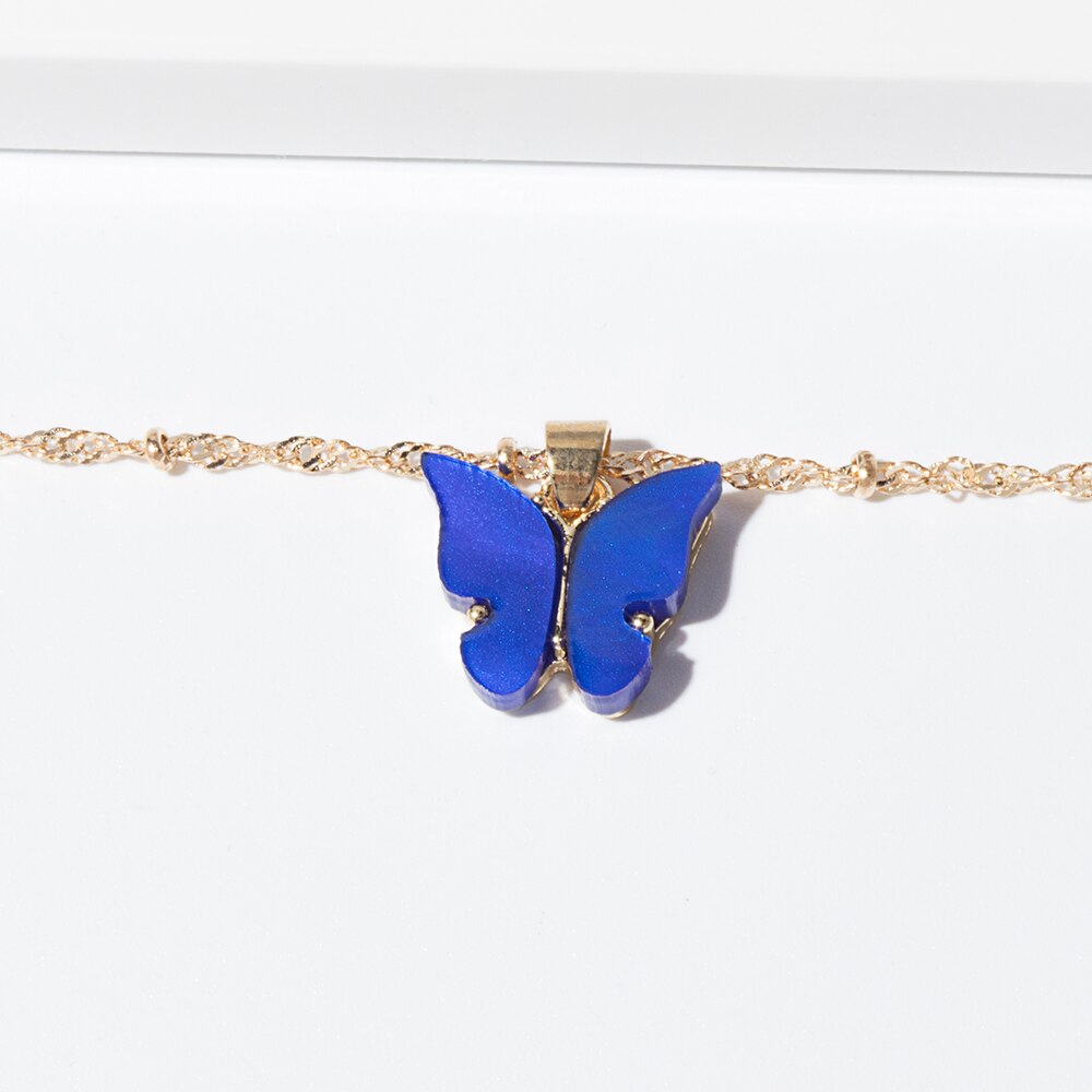 Cute Butterfly Pendant Necklace for Women Cocktail Party Statement Necklace Steet Style Korean Necklace Jewelry