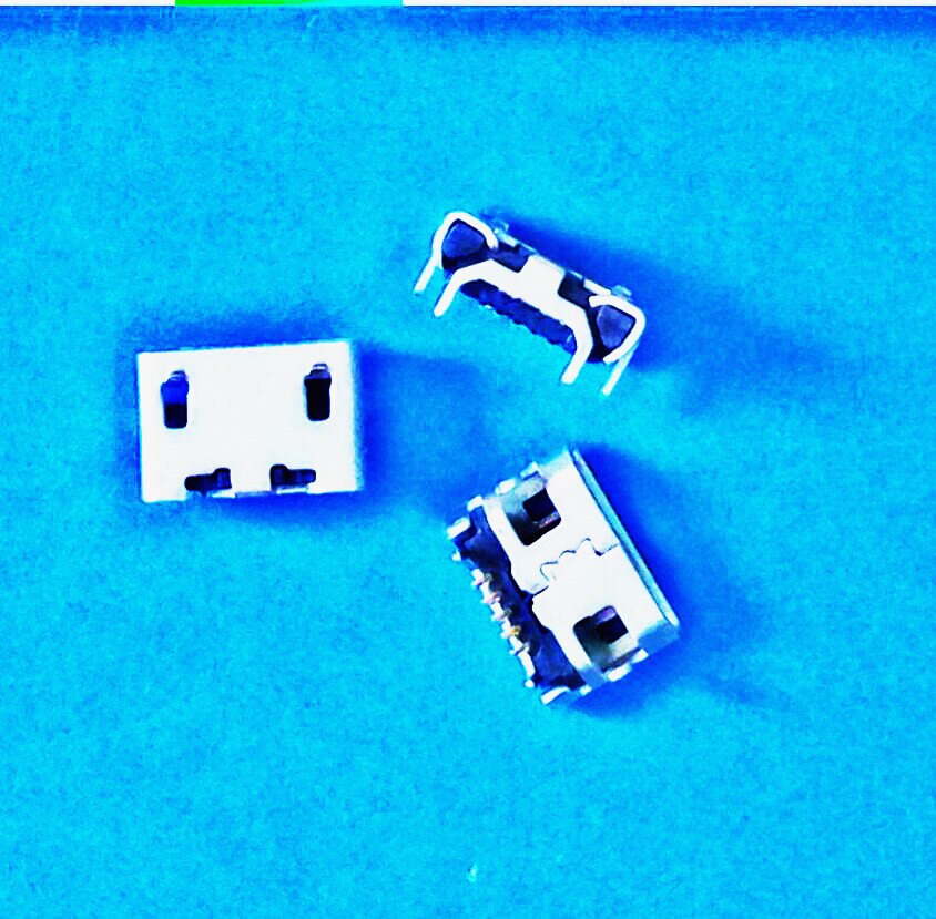 Mini conector USB hembra, Conector Micro Usb de boca plana de cuatro patas, 5 pines, 100 Uds.,