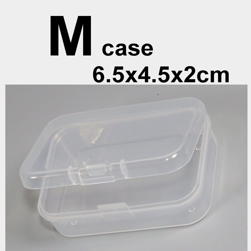 WAKEWO small Clear transparent box memory TF micro SD card case sim card adapter earphone collection box storage: M case