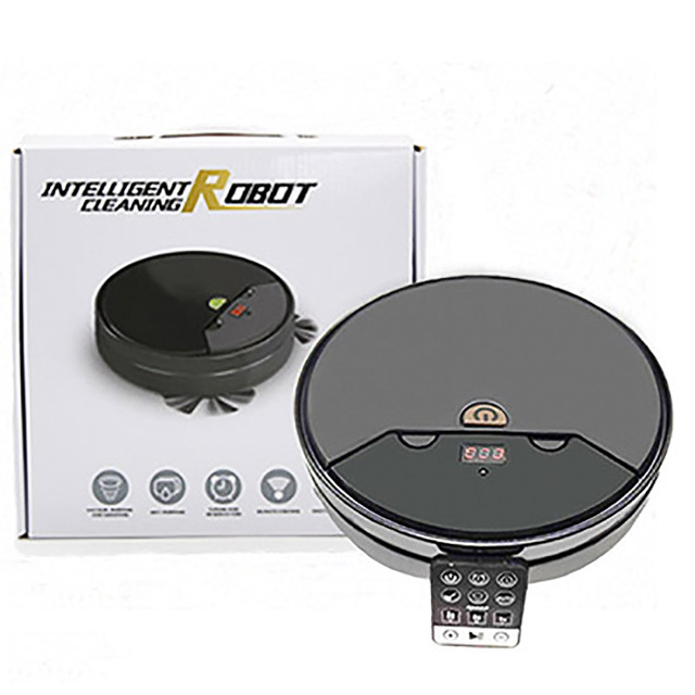 Home Multifunctional USB With Remote Control Water Tank Intelligent Sweeping Robot Three In One Three Gear Adjustment: black