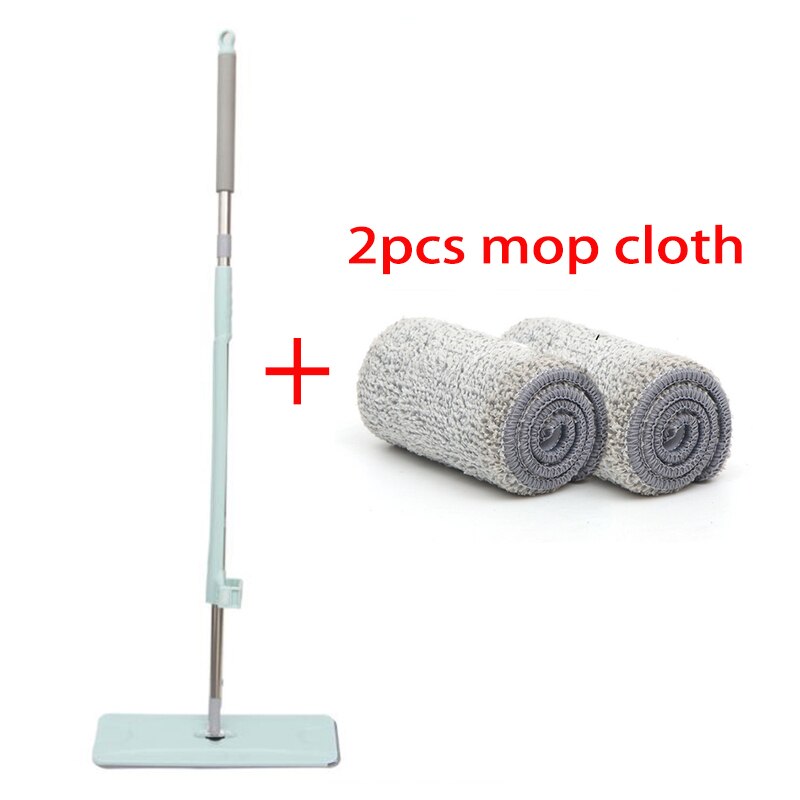 Free Hand Washing Floor Mop With Spin Flat Mop Rag For Lazy Microfiber Pad Cleaning Kitchen Home Mop 360 Rotating Magic Mop: Blue