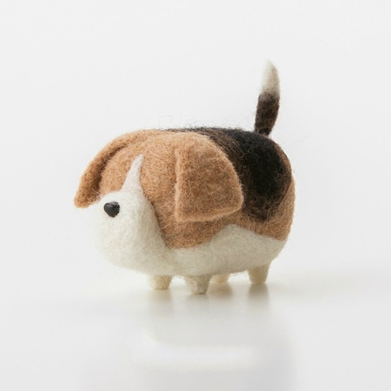 DIY artesanía de lana de fieltro sin cara perro Shiba Corgi Teddy Doll Material paquete hecho a mano costura tela artesanal juguete aguja fieltro gato: Dog 5