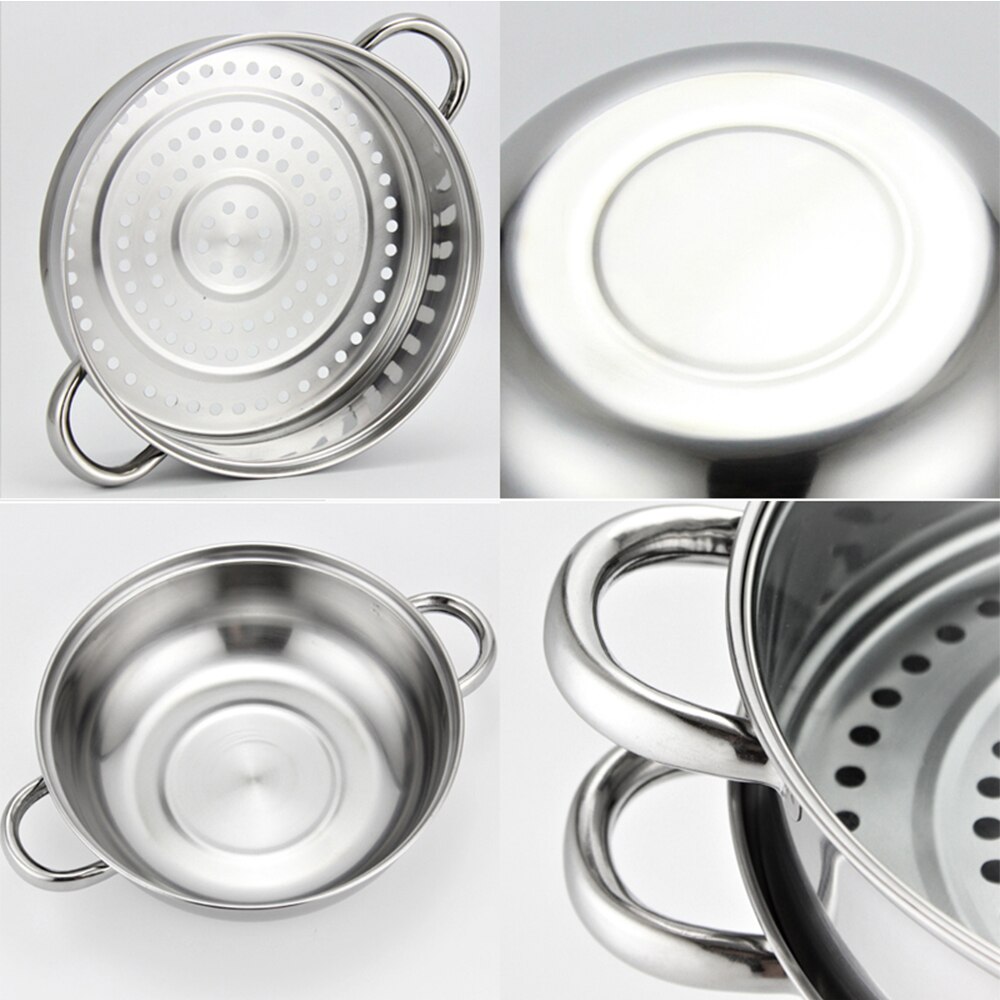 Stainless Steel Steamer Set Double Layer/Tier Four-ear Steamer Food Pot Supplies Steaming Pot