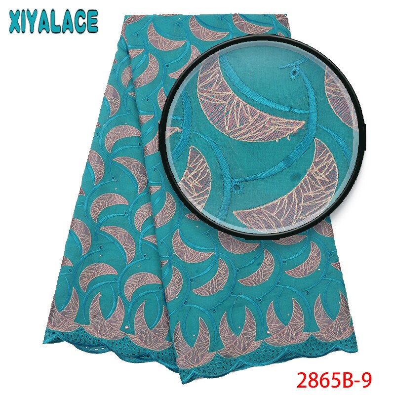 Swiss Voile Lace Fabric Top African Dry Lace Fabric  Swiss Voile Lace In Switzerland with Stones KS2865B-6