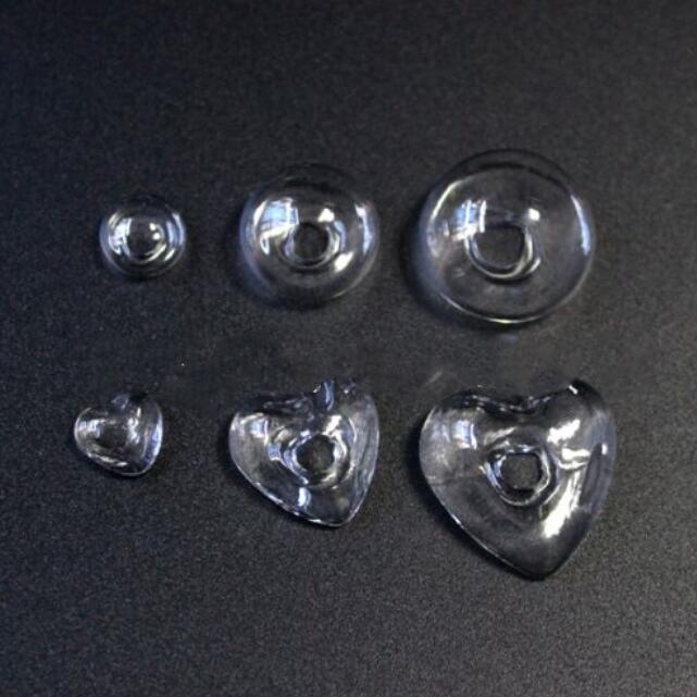 1/2/5pz copertura a cupola in vetro a forma di cuore/fungo fai da te bottiglia di vetro trasparente globo bolla di vetro fiala pendente anello accessori gioielli