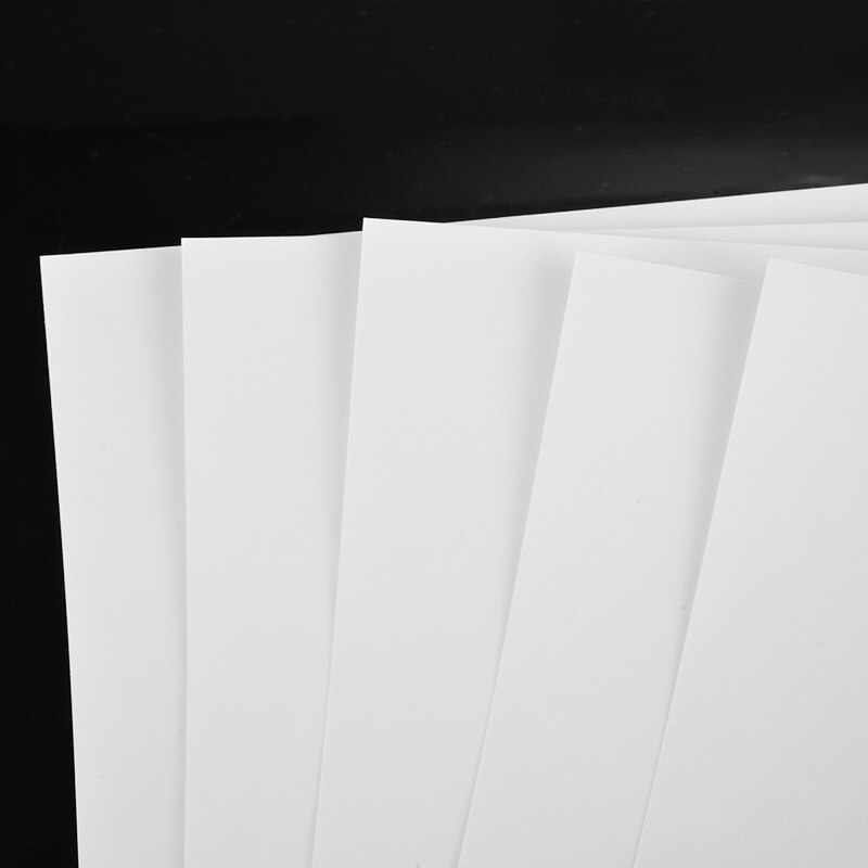 Papel de calcomanía de tobogán de agua de tamaño A4, Blanco claro, uso conveniente, papel de transferencia de deslizamiento de agua de inyección de tinta, herramienta de patrón de ropa DIY, 5 uds.