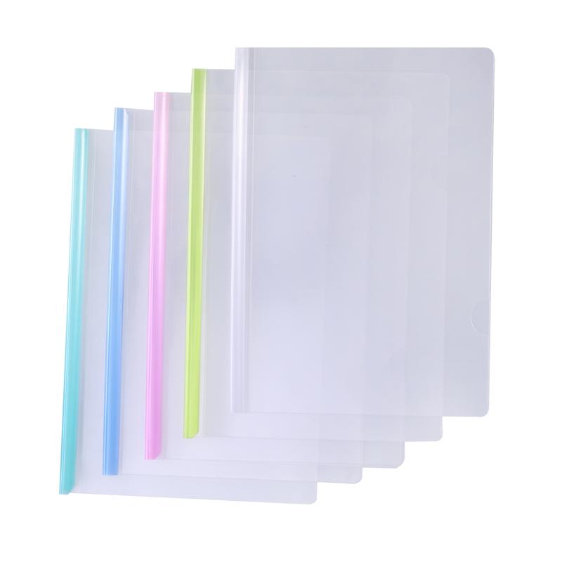 10pcs Transparent File Folder Sliding Bar Report Covers for A4 Report Display Cover Organizer Binder