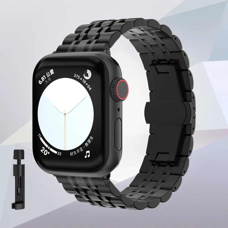 Metal Compatible Strap for Apple Watch Band 49mm 44mm 45mm 41mm 40mm Stainless Steel Bracelet iWatch Series 9 8 7 6 5 Ultra 2 SE