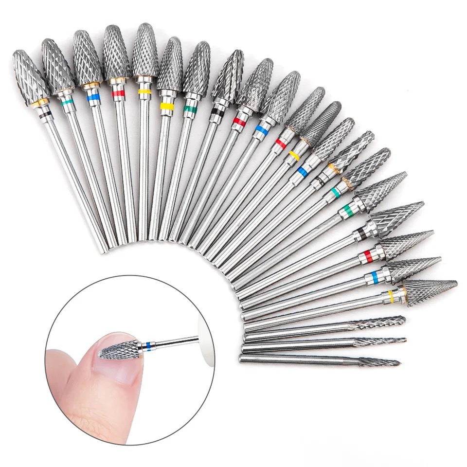 Broca de carburo de tungsteno para uñas, taladros eléctricos para manicura, fresa de cerámica, accesorios de pedicura, buena
