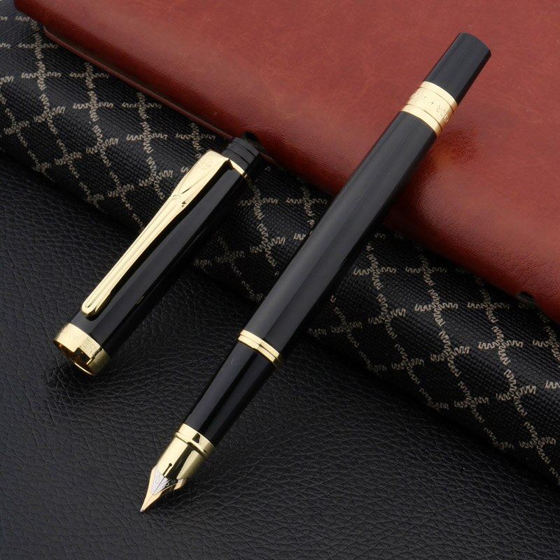 Hero 3802 Metal Black Golden Retro Iridium Klassieke Vulpen