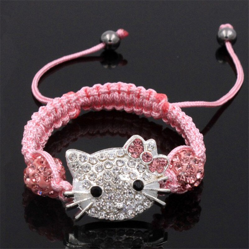 1pcs Shambhala child cat head bracelet: pink