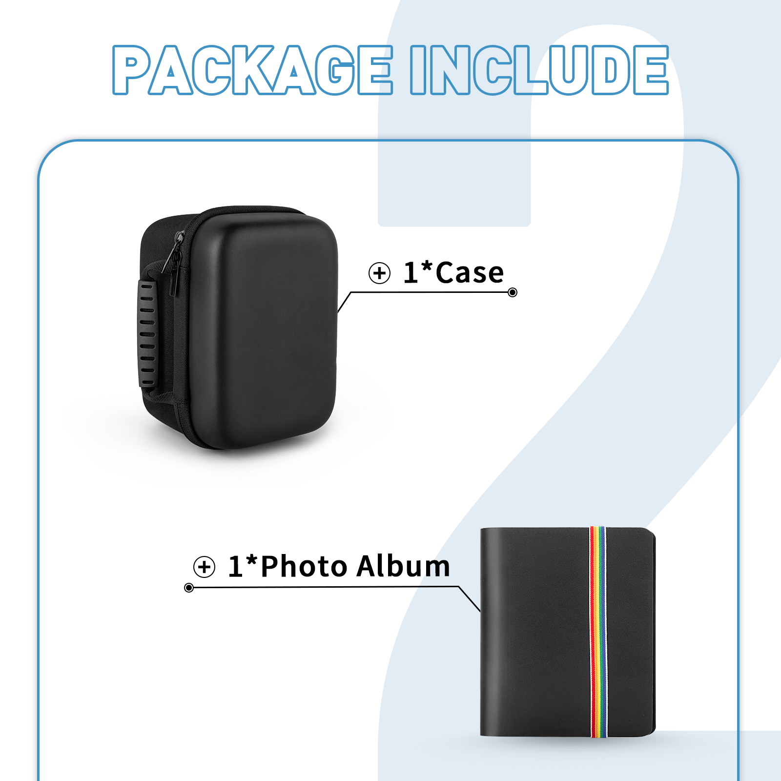 Étui Yinke pour Polaroid Originals Now +/Onestep 2/Now I-Type/OneStep + caméra instantanée EVA housse de protection rigide sac de rangement de voyage: kaki foncé