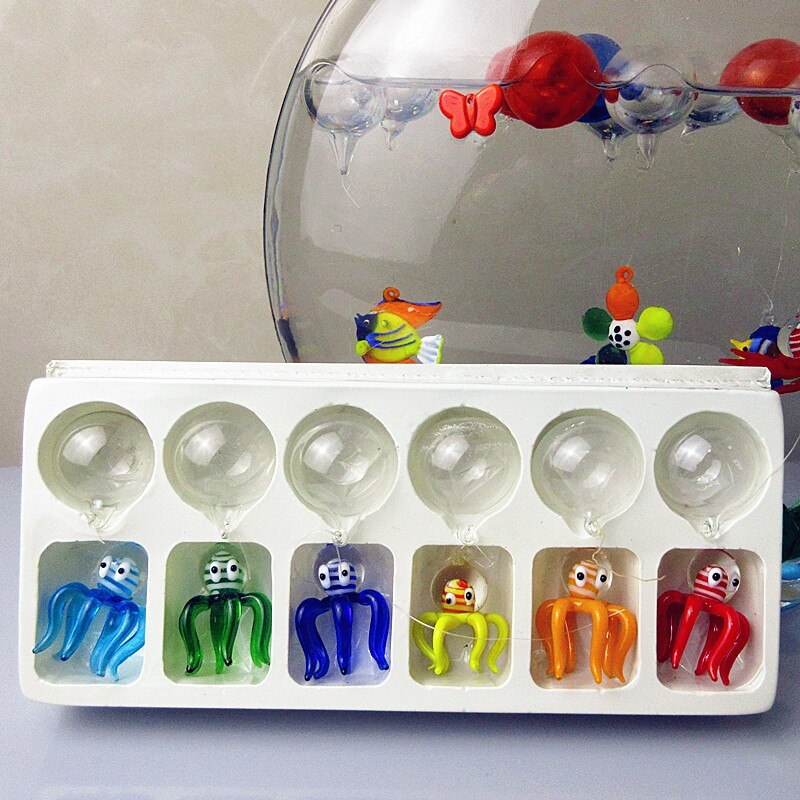 Flydende glas fisk - akvarie mini fiske figurer - håndblæst glas fisk lampe arbejde glas miniature fisk blæst glas statuer