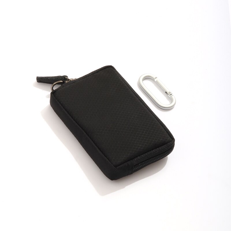 Japanese Style Casual Coin Purse Waterproof Nylon Cloth Wallet Purse Multi Pocket Card Wallet Credit Card Holder Clutch: Black