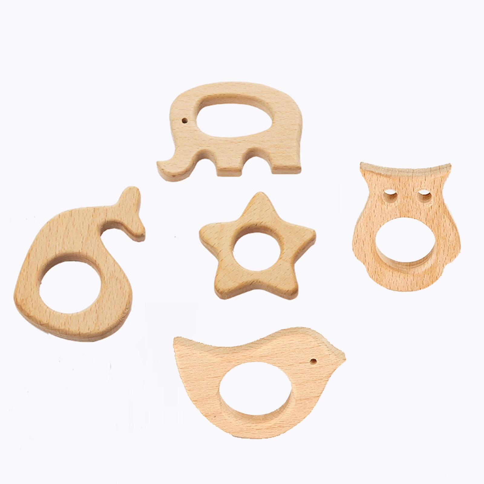 Een Verscheidenheid Van Schattige Dieren-Vormige 5Pc Kinderen Houten Dierlijke Speelgoed Van Verschillende Vormen Babys Gum Speelgoed taai Kinderspeelgoed
