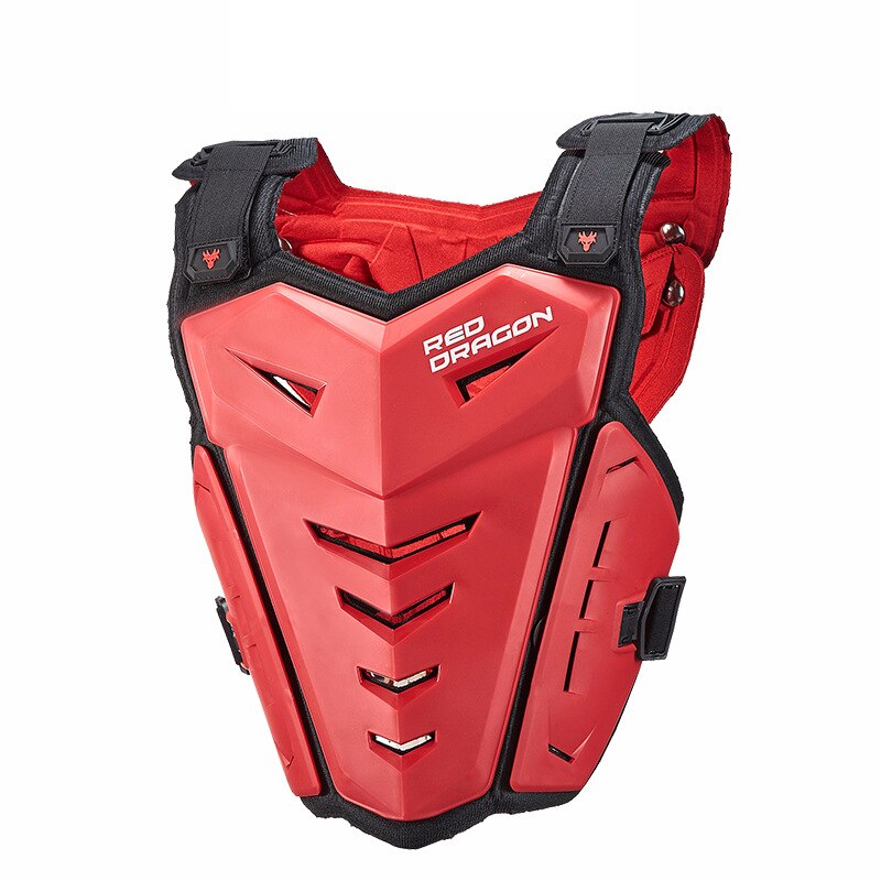 Carrocería de motocicleta chaleco armadura Motocross pecho Protector Off-Road Moto chaqueta de montar de la motocicleta Protector armadura de cuerpo: Red Vest 3