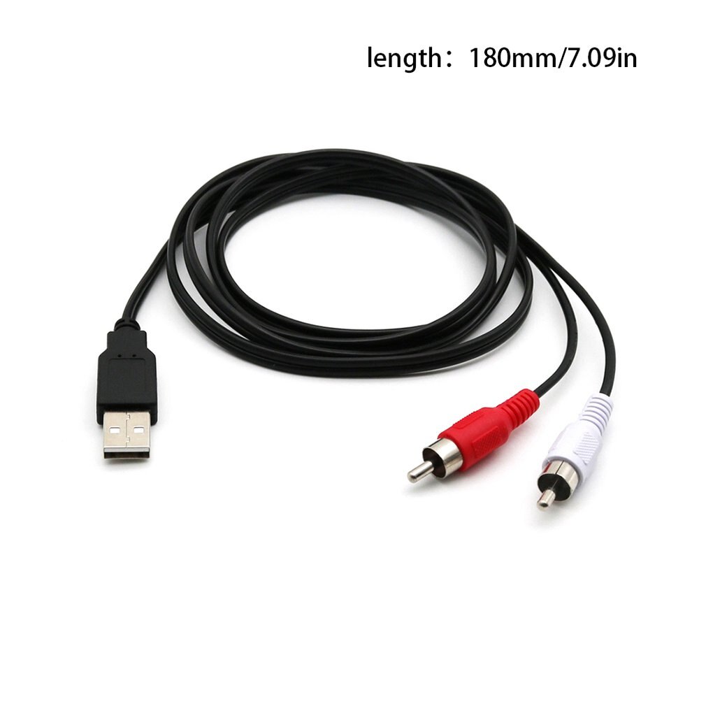 Draagbare Usb A Male Naar 2X Rca Phono Male Av-kabel Tv Aux Audio Video Adapter Usb Naar 2RCA Video kabel Lead Pc Bundel 1 Onleny