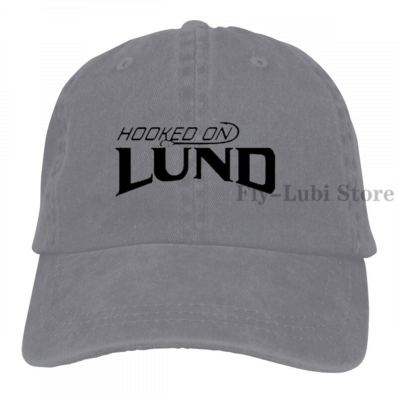 Hooked On Lund Fishing Die Cut Baseball cap men women Trucker Hats adjustable cap: 2-Gray