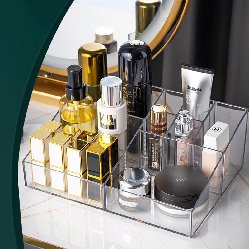 Vanity Clear Makeup Organizer Drawers Stackable Skin Care Products Cosmetic Display Beauty Case Cotton Pad Jewelry Storage Box