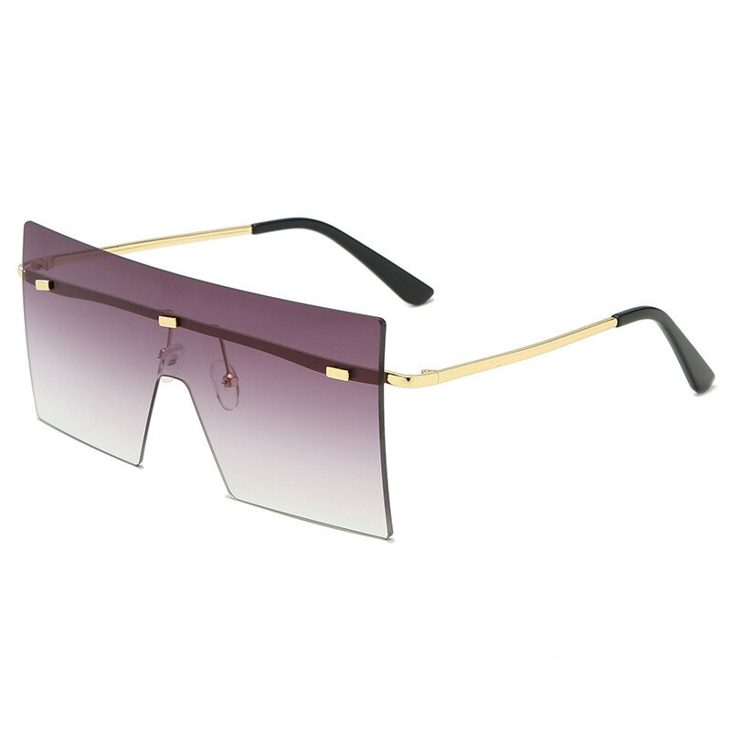 Gafas de sol planas para mujer, lentes de sol unisex con degradado cuadrado de gran tamaño, estilo Vintage Retro, Anti-UV: gradient gray