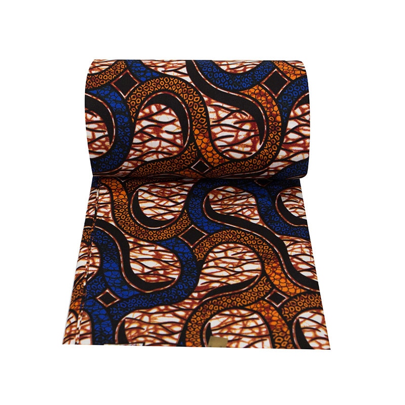 Brunt ankara stof med afrikansk vokstryk 6 yards åndbart afrikansk voks polyester voksstof til patchwork
