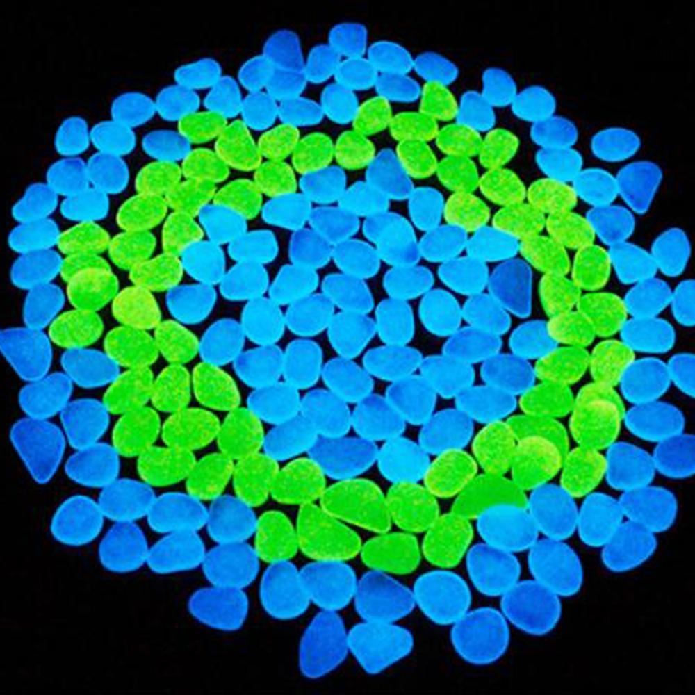 200PCS pcs Garden Glow in the Dark Luminous Pebbles for Walkways Plants Aquarium Decor Glow Stones Garden Decoration