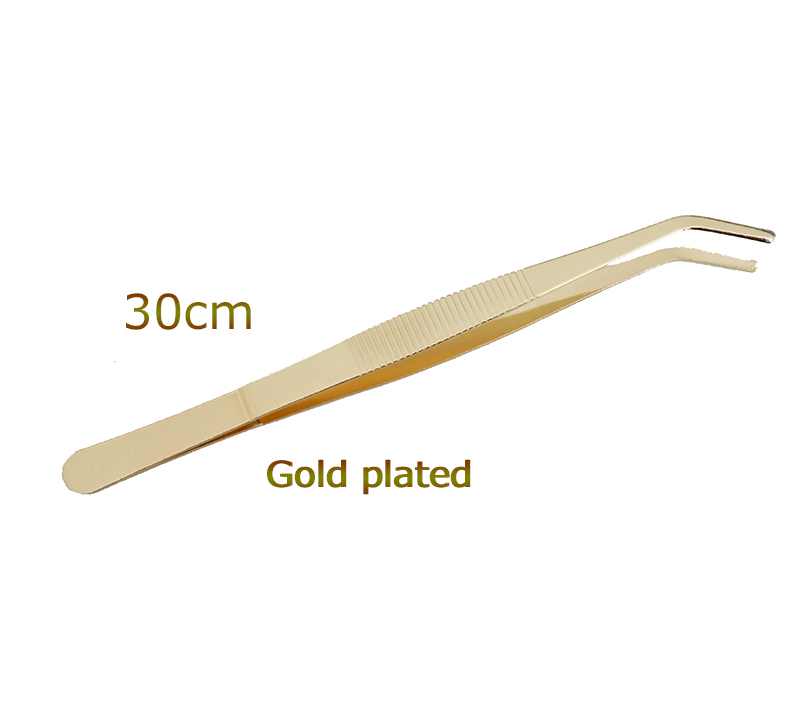 Garneer Tang Rvs Tang pincet met precisie gekartelde tips: 30cm Gold