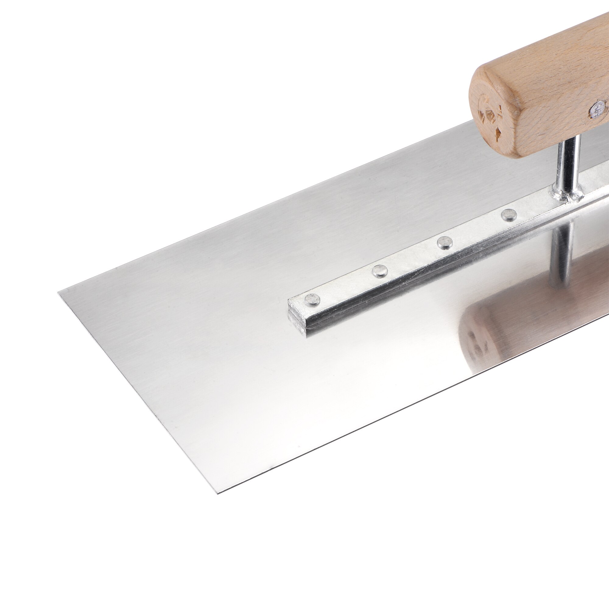 Uxcell Masonry Hand Trowel 11"x4.3" Drywall Concrete Finishing Building Tool Stainless Steel Blade with Wooden Handle