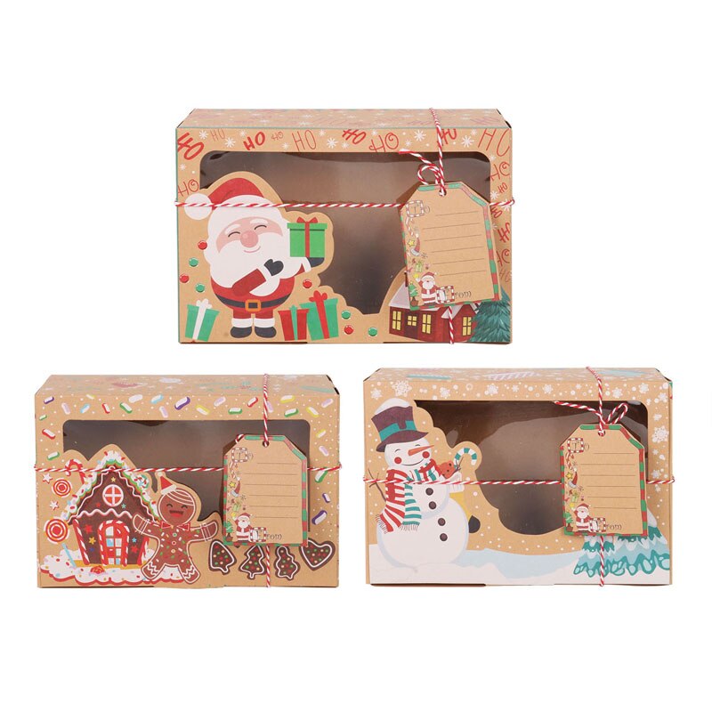 YEKTFS 12pcs Cookie Boxes With Window, 8.25x6x2.75in White