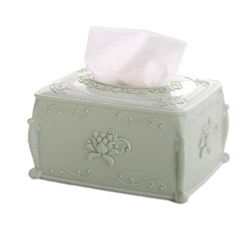 Plastic Tissue Box Case Holder Flower Shape Tissue Storage Cases Tissue Boxes Tissue Case Box Container Table Decoration: Green