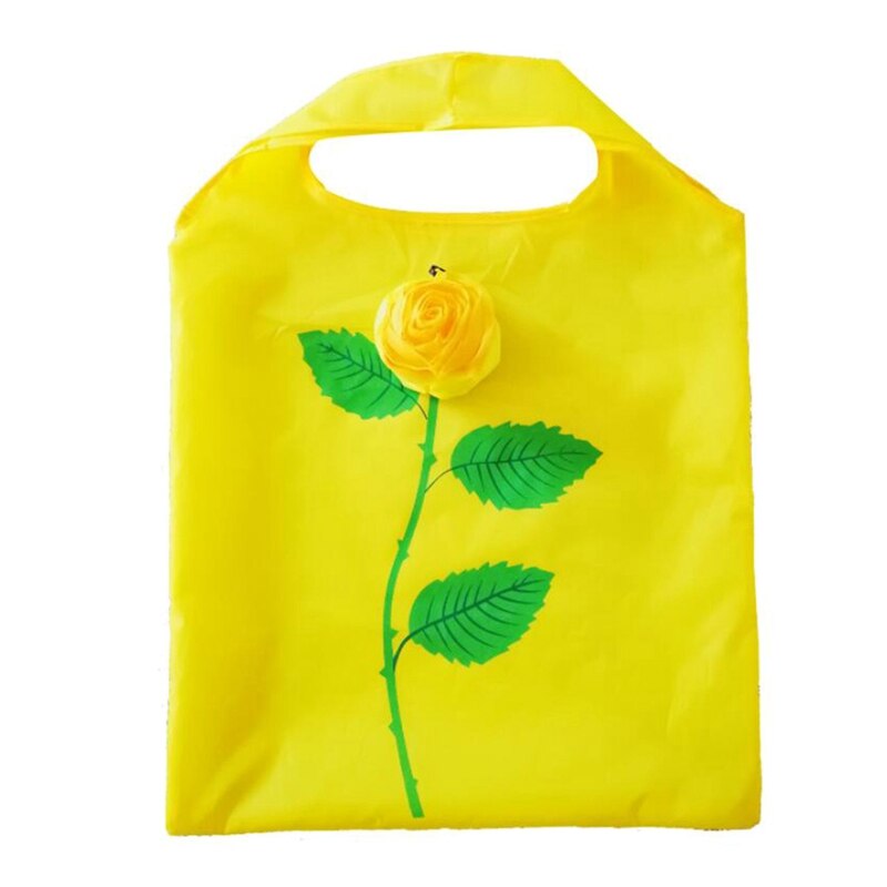 Eco Opslag Handtas Rose Bloemen Vorm Opvouwbare Boodschappentassen Herbruikbare Vouwen Kruidenier Nylon Grote Zak Leuke Tote Pouch 1 stuks: YW