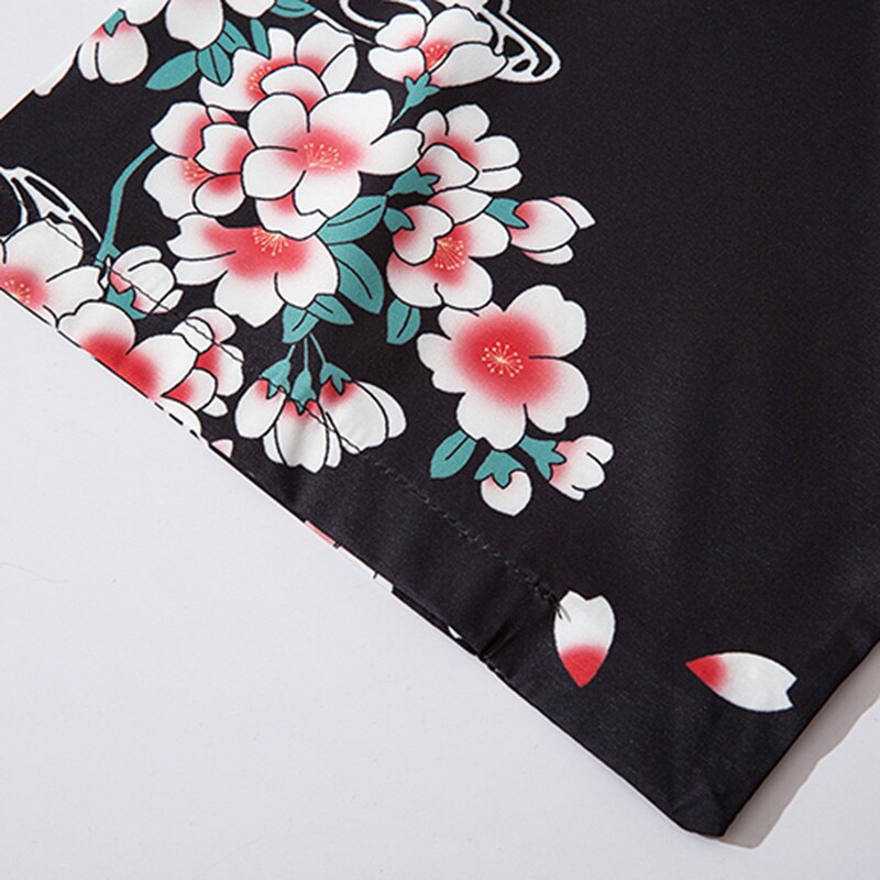 Harajuku japonais Kimono veste Koi poisson imprimé Hip Hop hommes japon Style Streetwear veste été mince vêtements Kimono ample