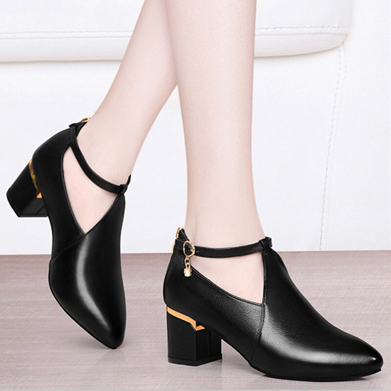 Dames blote laarzen puntige neus pumps middelhoge hakken nette schoenen vierkante hakken roma damesschoen gladiator botas mujer 8761l