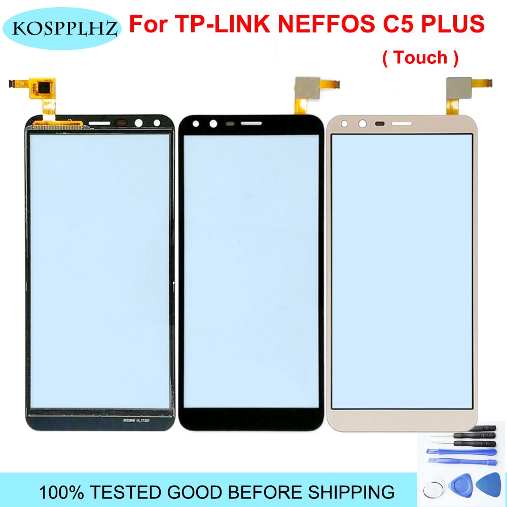 5.34 polegadas preto para TP-LINK neffos c5 mais sensor do painel de toque da tela toque do telefone celular acessórios + ferramentas presente